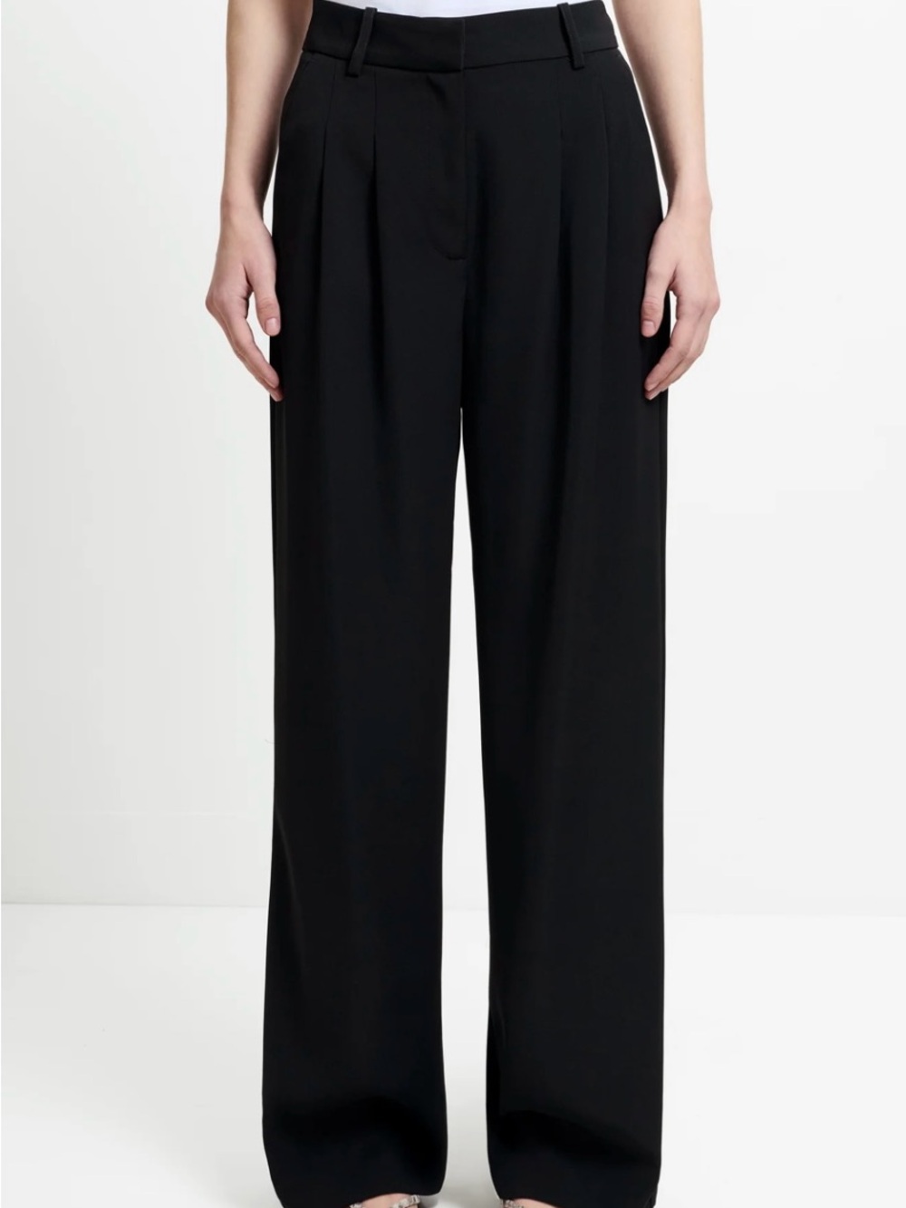 French Connection Black Wide-Leg Dress Pants